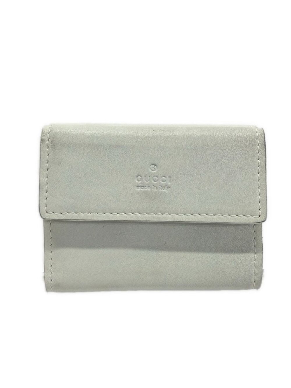 Gucci Trifold Wallet White Leather